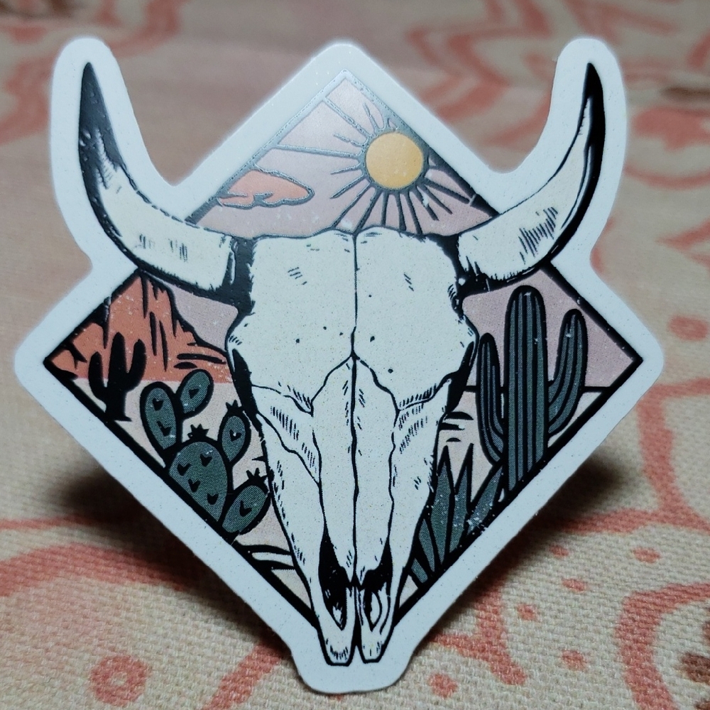 Southwestern Skull Sticker Cow Skull Bull Skull Sterr Skull (K)